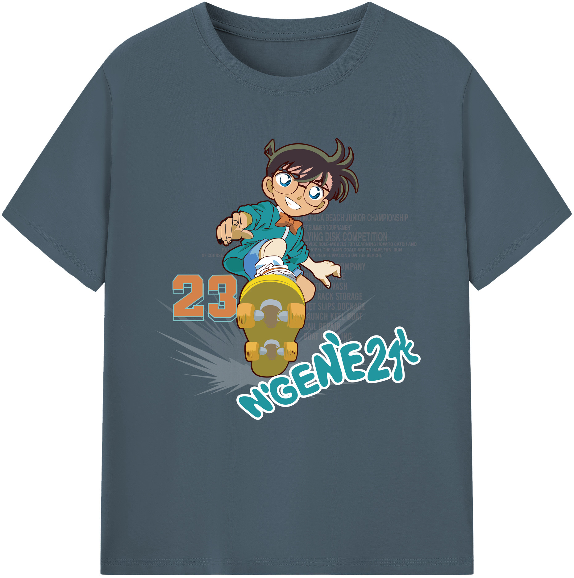 （画像用） 名探偵コナン 江戸川 コナン Detective Conan Conan Edogawa 綿100％半袖Tシャツ（フロントプリント）
